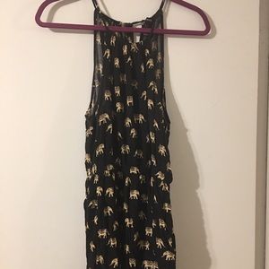 Elephant print short dress